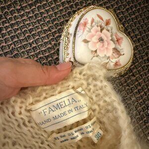 Vintage Famelia Italy Hand Knit Wool Mohair Sweater - XS
